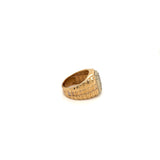 Textured Gold Band and Diamond Ring