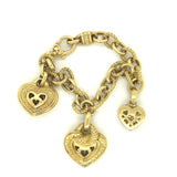 Judith Ripka Diamonds Hearts Charm Bracelet