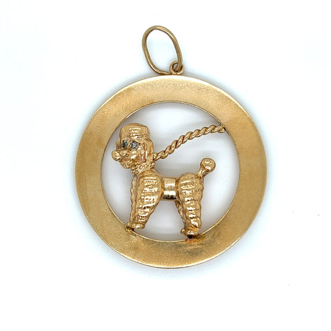 Large Charm/ Pendant Poodle in Circle