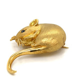 Mouse with Sapphire Eye Brooch