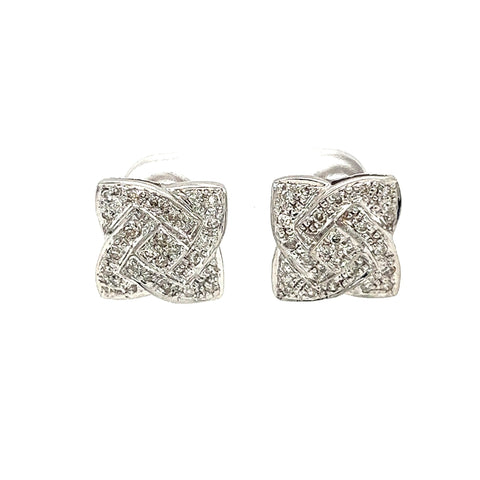 Geometric Diamond Stud Earrings