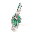 Extravagant Colombian Emeralds and Diamonds Brooch