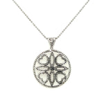 Circle with Heart Design and Diamonds Necklace