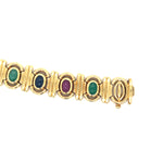 Multi Colored Cabochon Gemstones Bracelet