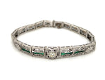 Vintage Filigree Emerald and Diamond Bracelet