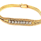 Thin Braided Chain with Diamonds Bracelet