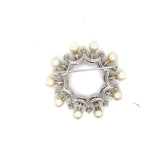 Pearl and Diamond Circle Brooch