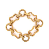 Woven Circle and Rectangle Alternating Link Bracelet
