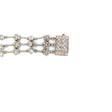 3 Row Flower & Diamond Bracelet