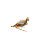 Peacock with Blue Topaz and Diamonds Pin