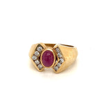 Cabochon Ruby and Diamonds Ring