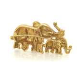 Elephant & Baby with Diamonds Pin