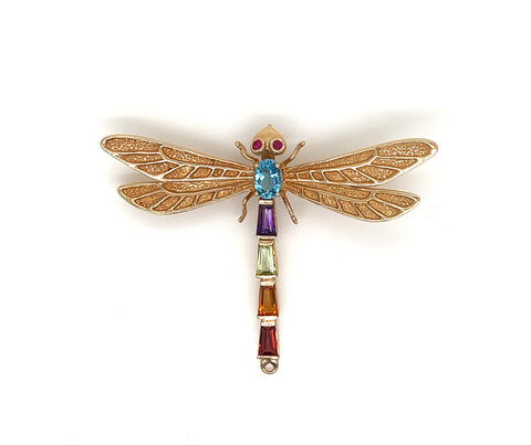 Multicolored Gemstone Dragonfly