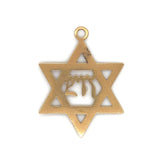 Gold Star of David with The Word Tzion Pendent