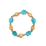 Natural Turquoise and Gold Beads Bracelet