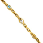 Oval Link Bracelet with Multi Gemstones