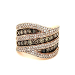 Champagne and White Diamonds Ring