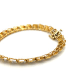 Alternating Gold Wave and Diamond Bracelet