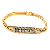 Thin Braided Chain with Diamonds Bracelet
