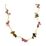Multi Colored Drop Tourmalines Necklace