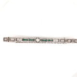 Vintage Filigree Emerald and Diamond Bracelet