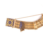 Victorian Wide Tassel Bracelet with Blue Enamel