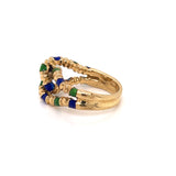 Knot Design with Green and Blue Enamel Ring