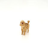 Solid Poodle with Ruby Eyes Charm/ Pendant