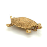 Turtle with Ruby Eyes Pin