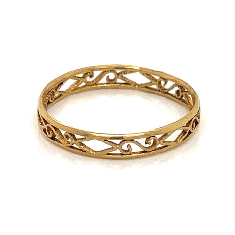 Thin Cut Out Design Gold Band