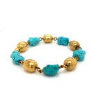 Natural Turquoise and Gold Beads Bracelet