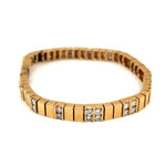 Diamond and Gold Block Bracelet