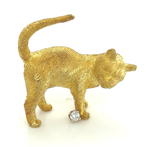 Cat with Diamond Pin