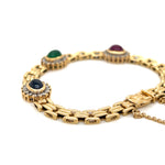 Cabochon Gemstones and Diamond Bracelet