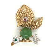 Textured Duck with Jade Pin