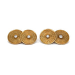 Vintage Disks with Diamonds and Detailed Cufflinks