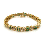 Modern Emerald and Diamond Bracelet